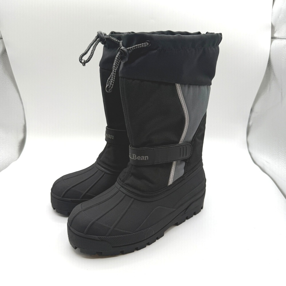 L.L Bean Snow Boots Kids 4 Black Waterproof Insulated Winter Outdoor Rain Shoes